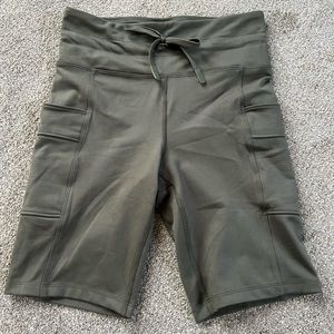 Army green bike shorts